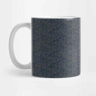 Ink dot scales - navy & gold Mug